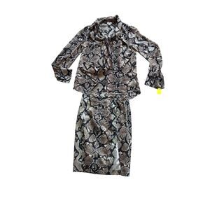 Altuzarra for Target Snake Print Set Tie Neck Blouse S/P + Pencil Skirt Python